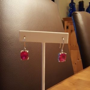 JTV Mahalo ruby earrings sterling
